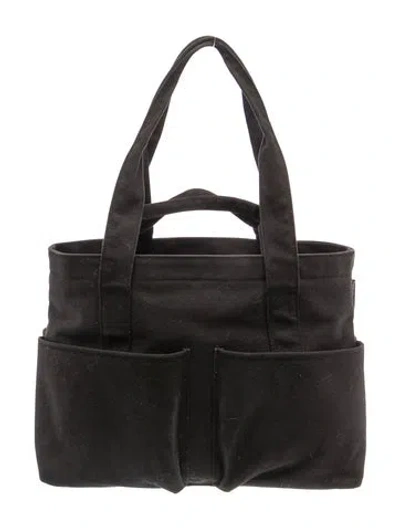 Pre-owned Dagne Dover Canvas Shoulder Bag In Black