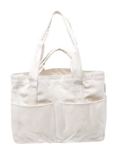 Pre-owned Dagne Dover Canvas Shoulder Bag In Neutral