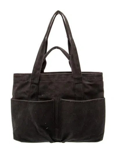 Pre-owned Dagne Dover Canvas Tote In Black