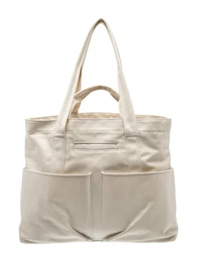 Pre-owned Dagne Dover Canvas Tote In Neutrals