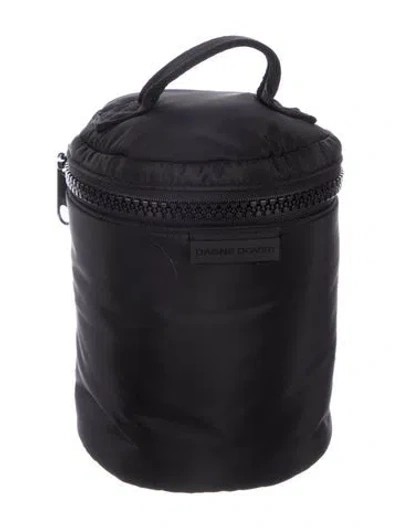 Pre-owned Dagne Dover Cylinder Cosmetic Bag In Black