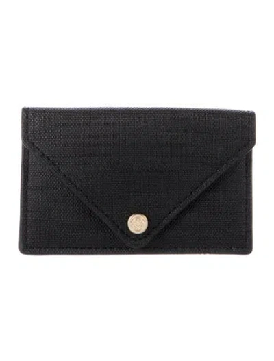 Pre-owned Dagne Dover Leather Card Holder In Black
