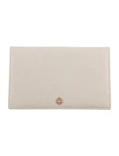 Pre-owned Dagne Dover Leather Card Holder In Neutral