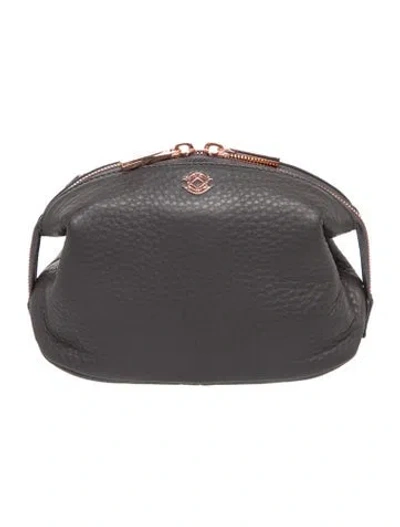 Pre-owned Dagne Dover Leather Clutch In Grey
