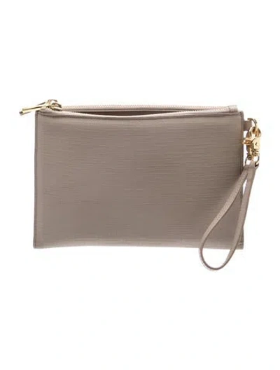 Pre-owned Dagne Dover Leather Clutch In Neutrals