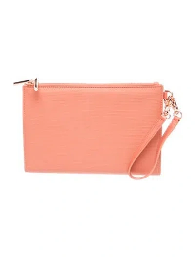 Pre-owned Dagne Dover Leather Clutch In Pink