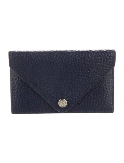 Pre-owned Dagne Dover Leather Coin Pouch In Blue