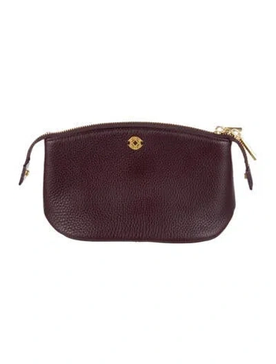 Pre-owned Dagne Dover Leather Cosmetic Bag In Purple