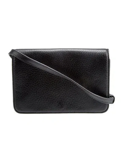 Pre-owned Dagne Dover Leather Crossbody Bag In Black