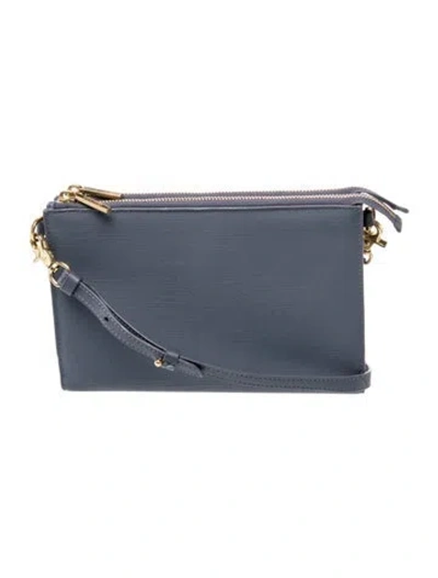 Pre-owned Dagne Dover Leather Crossbody Bag In Blue