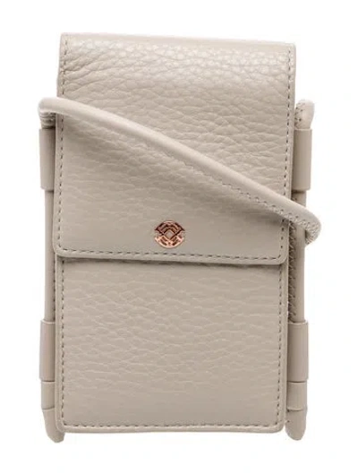 Pre-owned Dagne Dover Leather Crossbody Bag In Neutral