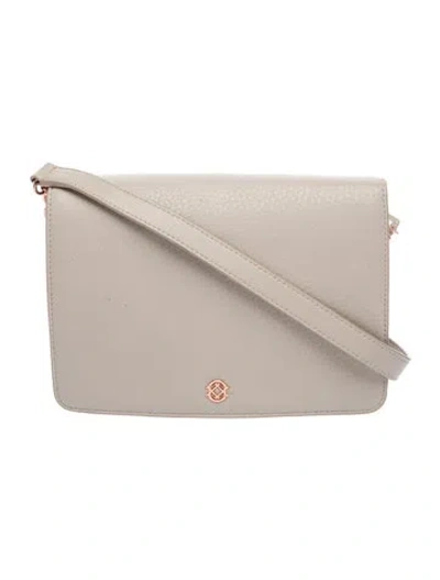 Pre-owned Dagne Dover Leather Crossbody Bag In Neutrals