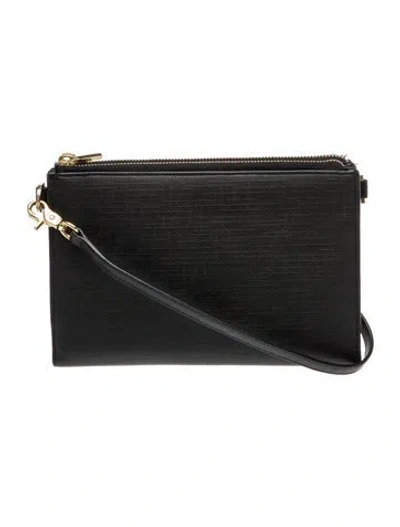 Pre-owned Dagne Dover Leather Messenger Bag In Black