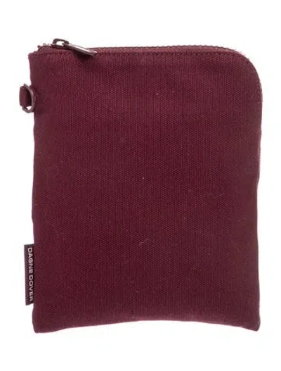 Pre-owned Dagne Dover Leather Portfolio In Burgundy