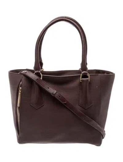 Pre-owned Dagne Dover Leather Shoulder Bag In Brown