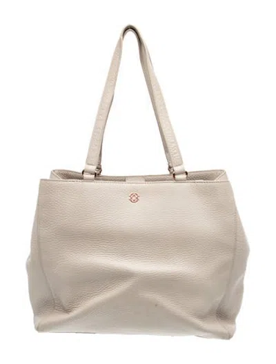Pre-owned Dagne Dover Leather Shoulder Bag In Neutrals