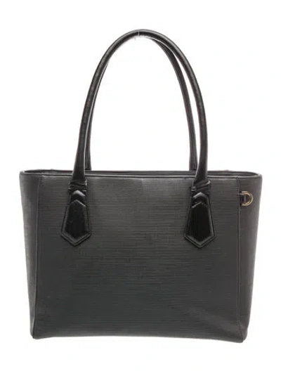 Pre-owned Dagne Dover Leather Top Handle Bag In Black