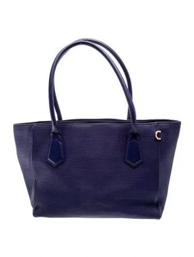 Pre-owned Dagne Dover Leather Top Handle Bag In Blue