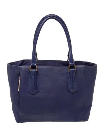 Pre-owned Dagne Dover Leather Top Handle Bag In Blue