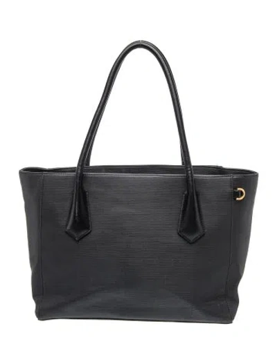 Pre-owned Dagne Dover Leather Tote In Black