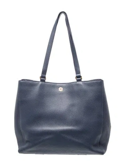 Pre-owned Dagne Dover Leather Tote In Blue