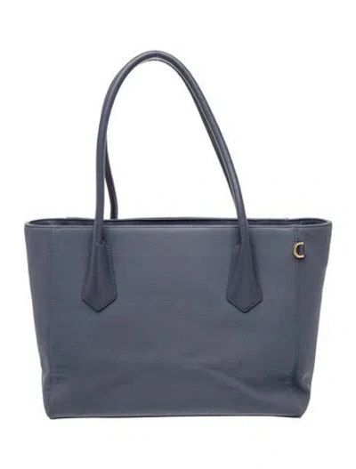Pre-owned Dagne Dover Leather Tote In Blue