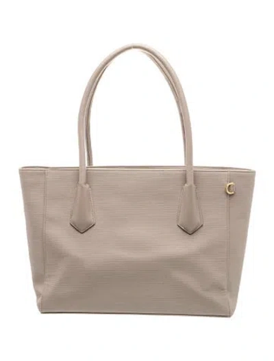 Pre-owned Dagne Dover Leather Tote In Gray