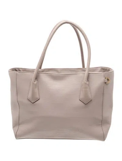 Pre-owned Dagne Dover Leather Tote In Grey/neutrals