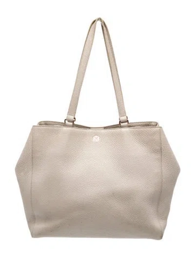 Pre-owned Dagne Dover Leather Tote In Neutral