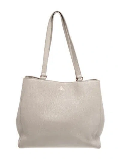 Pre-owned Dagne Dover Leather Tote In Neutrals