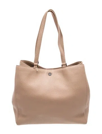 Pre-owned Dagne Dover Leather Tote In Neutrals