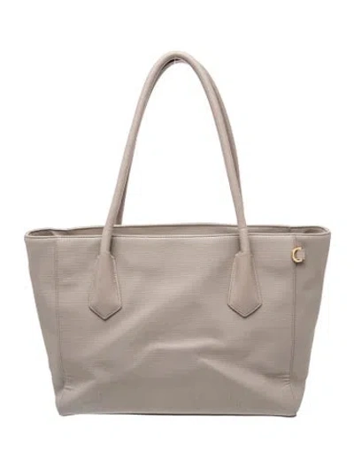 Pre-owned Dagne Dover Leather Tote In Neutrals