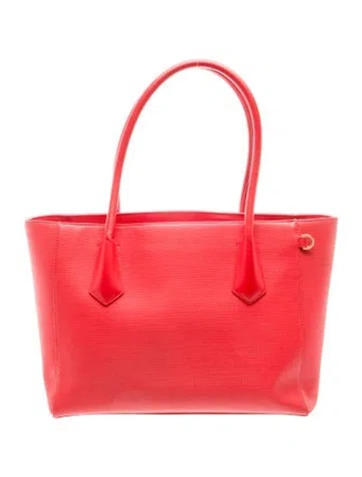 Pre-owned Dagne Dover Leather Tote In Red