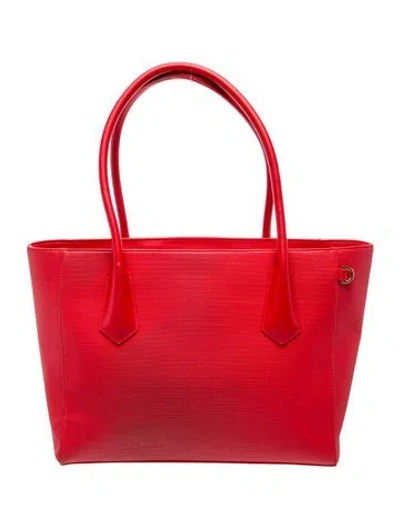 Pre-owned Dagne Dover Leather Tote In Red