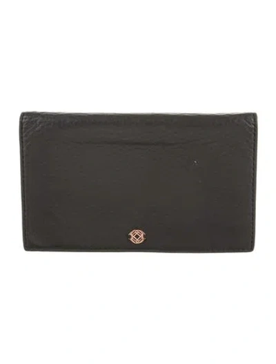 Pre-owned Dagne Dover Leather Wallet In Grey