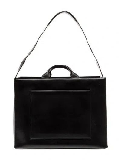 Pre-owned Dagne Dover Leather Weekender Bag In Black