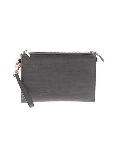 Pre-owned Dagne Dover Leather Wristlet In Gray