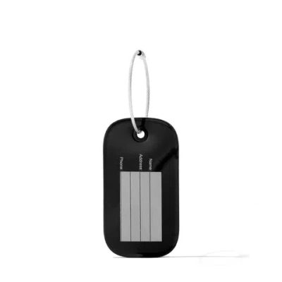 Dagne Dover Lima Silicone Luggage Tag In Onyx In Black