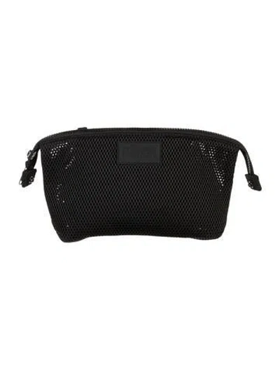 Pre-owned Dagne Dover Mesh Cosmetic Bag In Black