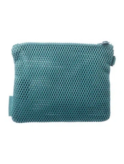 Pre-owned Dagne Dover Mesh Pouch In Green