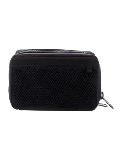 Pre-owned Dagne Dover Monochromatic Structured Cosmetic Bag In Black