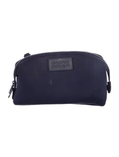 Pre-owned Dagne Dover Neoprene Cosmetic Bag In Blue