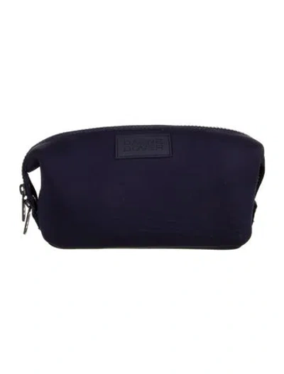 Pre-owned Dagne Dover Neoprene Cosmetic Bag In Blue