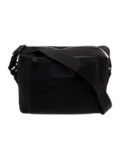 Pre-owned Dagne Dover Neoprene Messenger Bag In Black