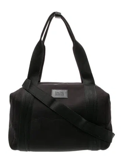 Pre-owned Dagne Dover Neoprene Messenger Bag In Black