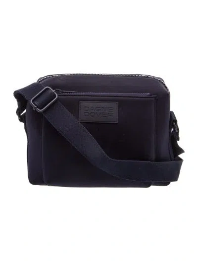 Pre-owned Dagne Dover Neoprene Messenger Bag In Blue