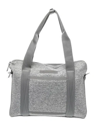 Pre-owned Dagne Dover Neoprene Messenger Bag In Grey/silver