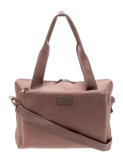 Pre-owned Dagne Dover Neoprene Messenger Bag In Neutral