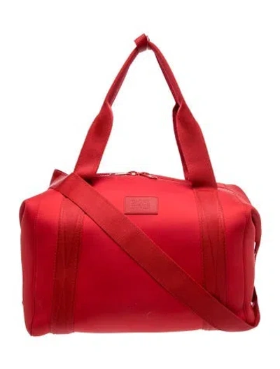 Pre-owned Dagne Dover Neoprene Messenger Bag In Red