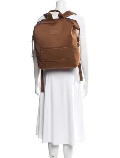 Pre-owned Dagne Dover Neoprene Suitcase In Brown